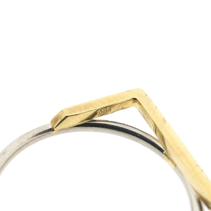 Image 8 of Two-tone gold abstract ring with diamond; 0.015 ct.