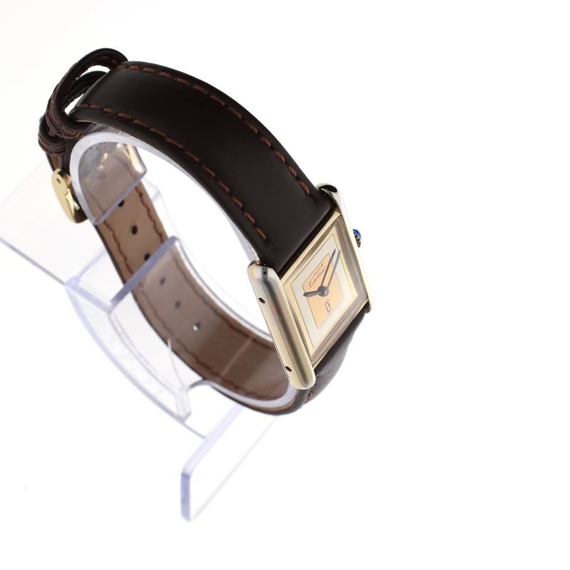 Image 10 of Cartier Tank Vermeil 'Trinity' 6165; Vintage mechanical women's watch