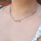 Image 2 of Two-tone gold anchor link necklace