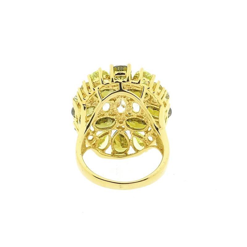 Image 5 of Silver entourage ring with zirconia; Gold plated