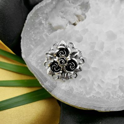 Image 2 of Silver rose brooch