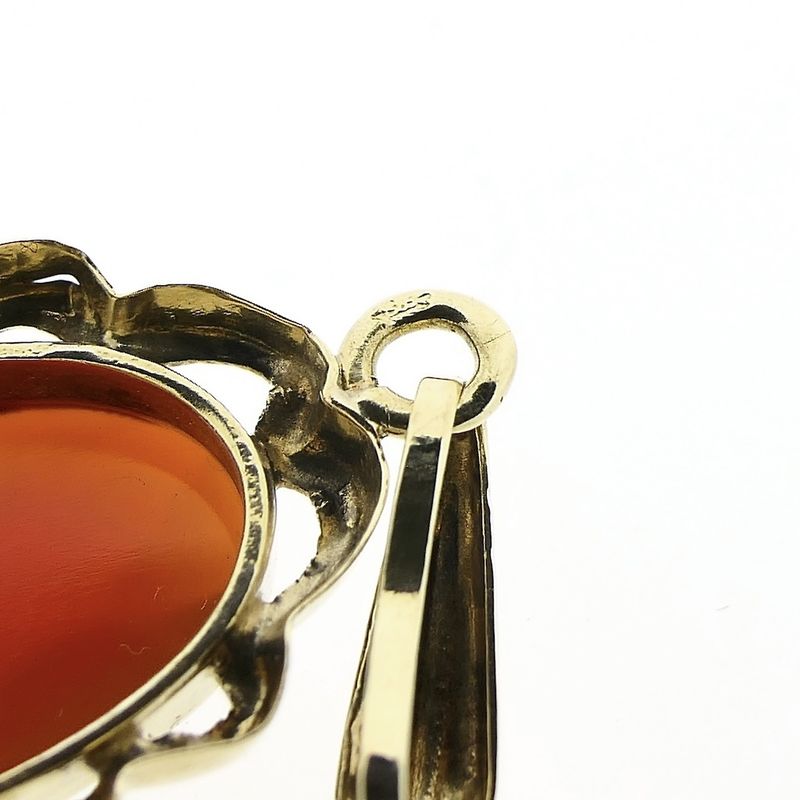 Image 5 of Vintage gold entourage pendant with carnelian