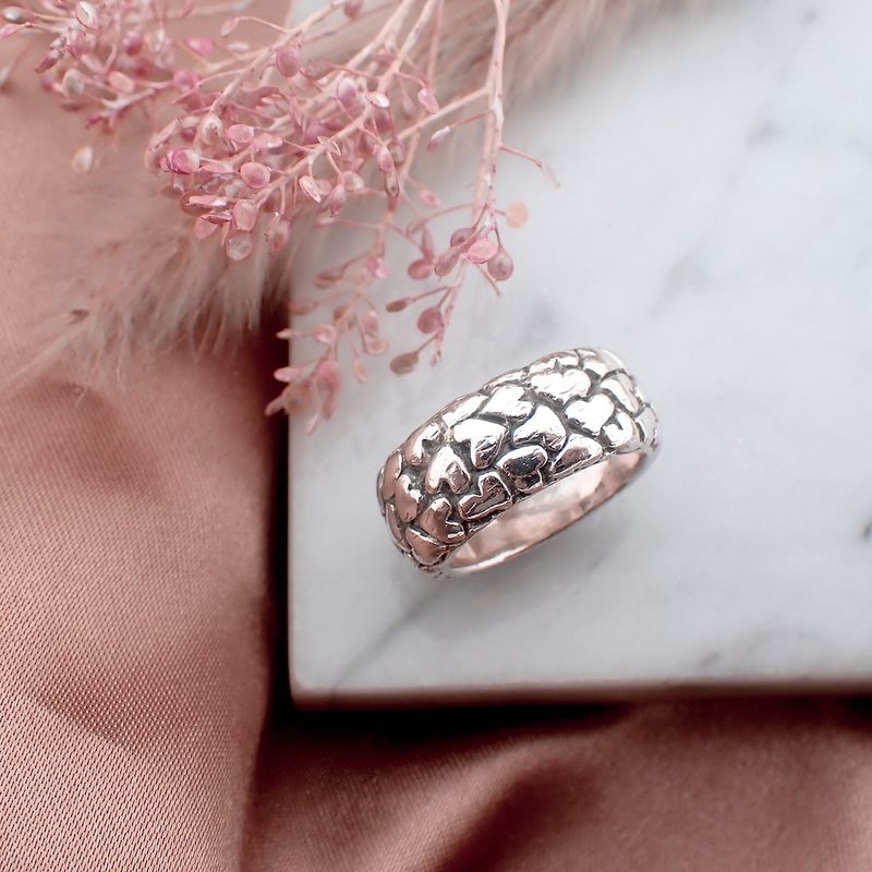 Image 2 of Pandora ring; Silver; heart band
