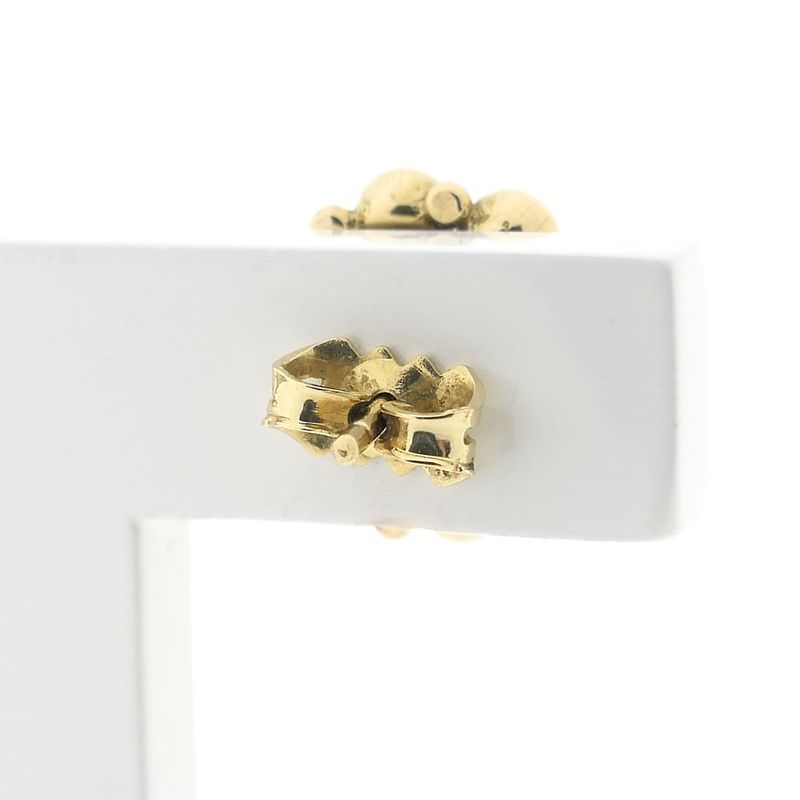 Image 5 of Gold stud earrings with red coral