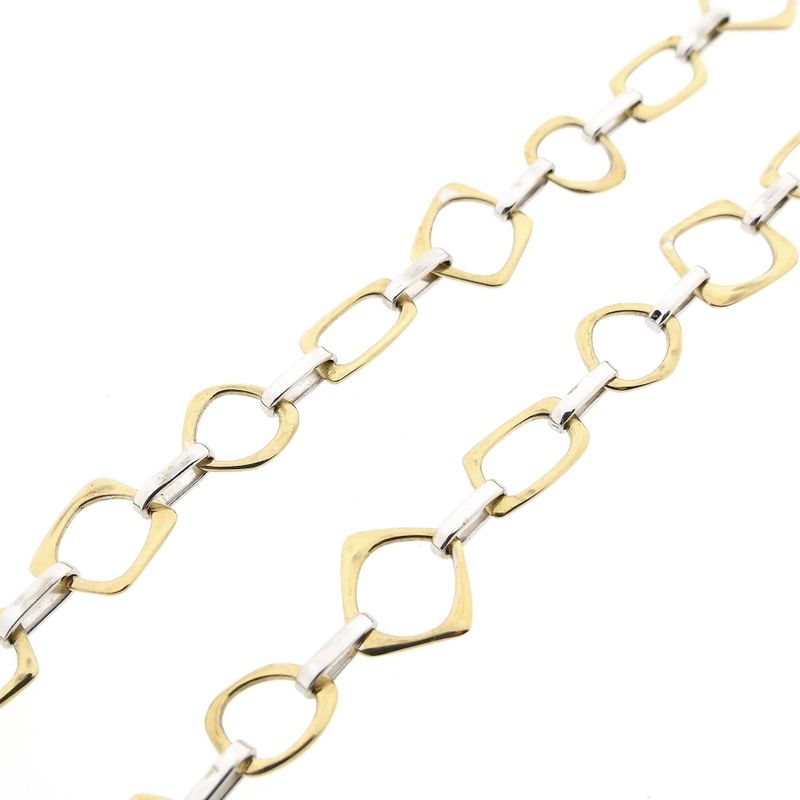 Image 7 of Bicolor Gold Necklace with Fantasy Links; 14 Karat; 45.5 cm