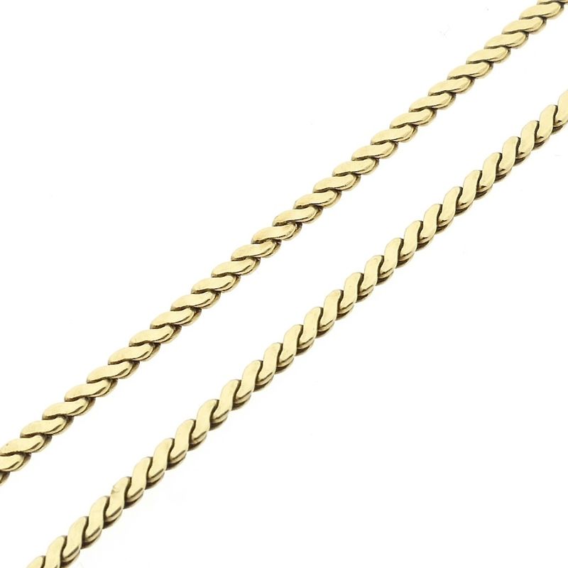 Image 9 of Two-tone gold necklace with fixed pendant and diamonds; 0.09 ct.