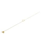Image 8 of Gold thin anchor link bracelet with heart | 16.5 cm - 18.5 cm