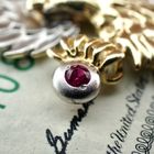 Image 3 of Two-tone gold pendant of Eagle with ruby