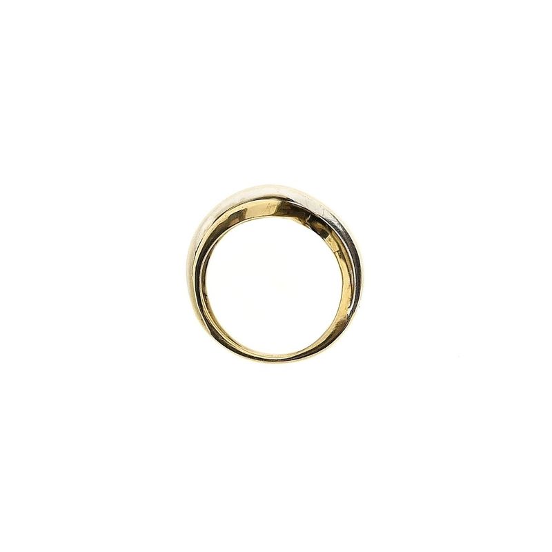 Image 5 of Two-tone gold crossover ring
