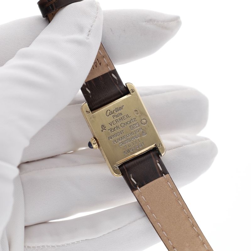 Image 10 of Cartier Tank Vermeil 5057001; Vintage ladies watch