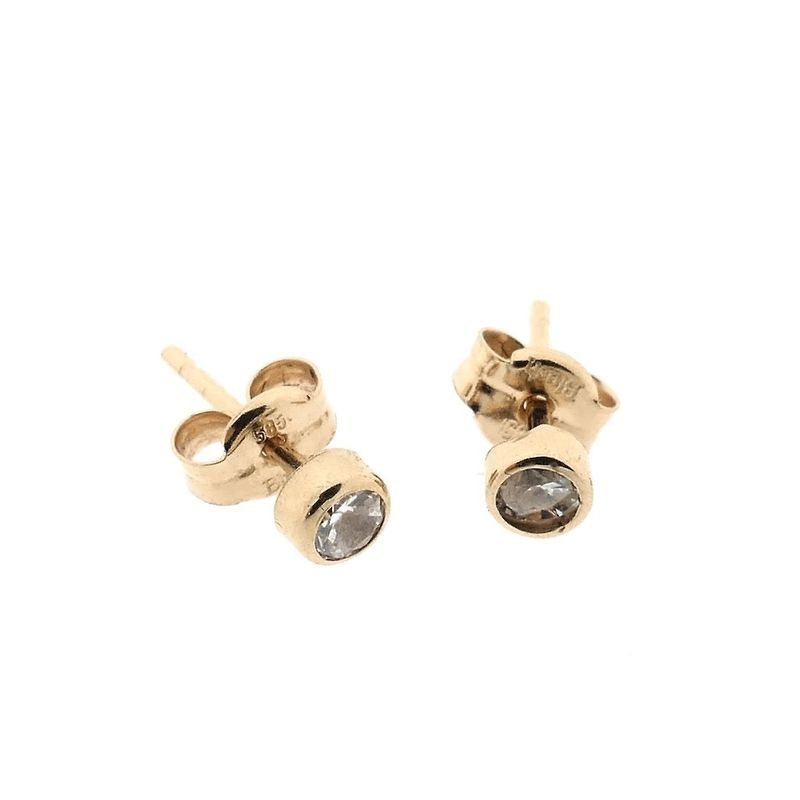 Image 3 of Rose gold stud earrings with zirconia | Blush