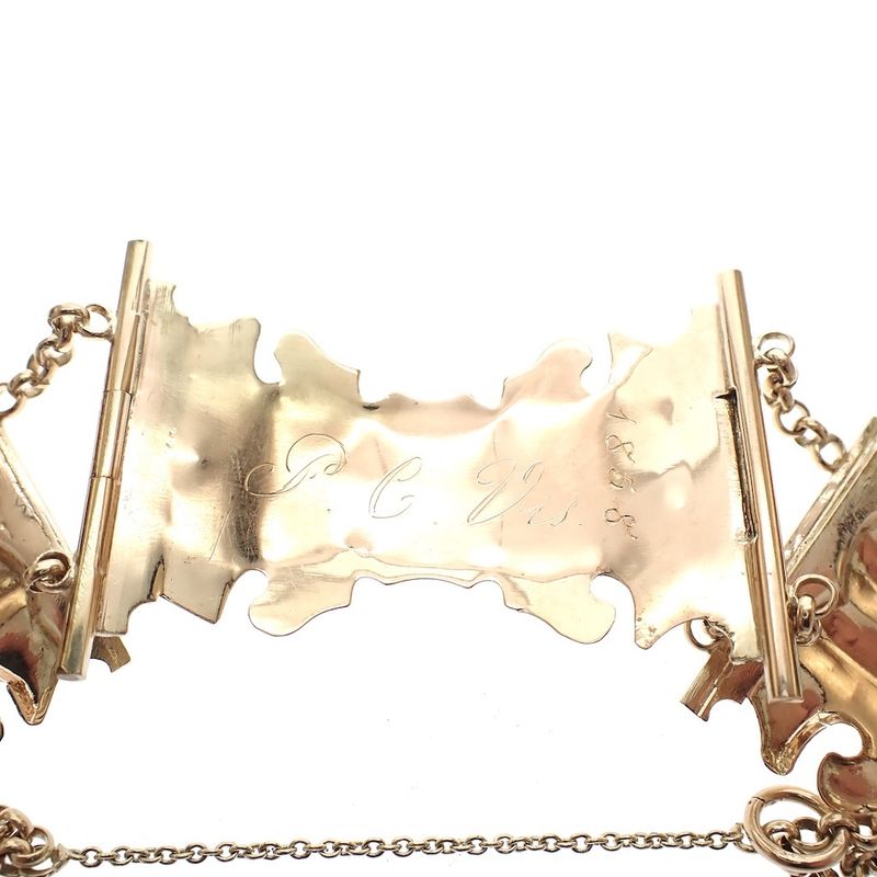 Image 4 of Antique gold bracelet with a Bible clasp from 1858
