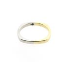 Image 7 of Two-tone gold square solitaire ring with diamond; 0.01 ct.