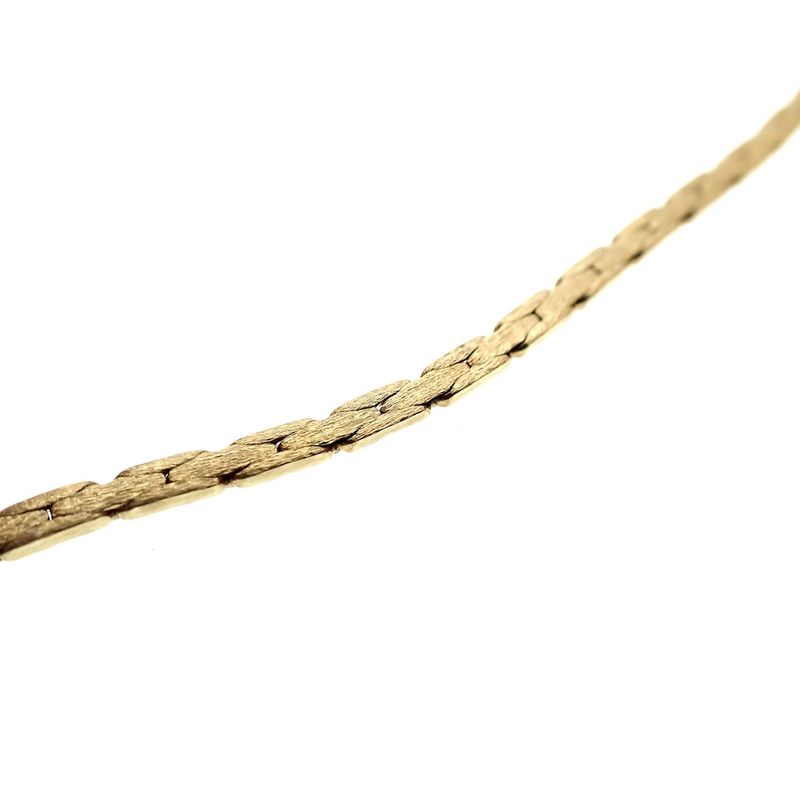 Image 4 of Gold matte ladies' necklace with pearl and diamonds; 0.12 ct.