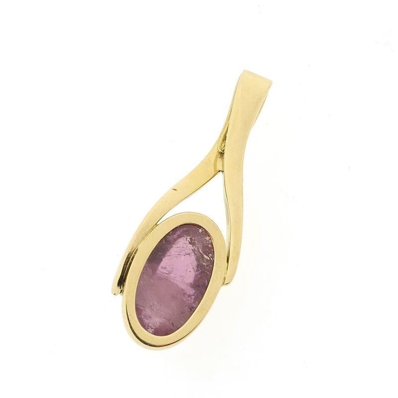 Image 6 of 18 carat gold pendant with pink tourmaline