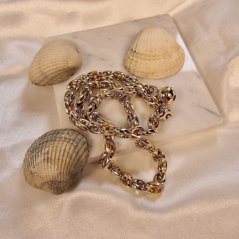 Image 7 of Two-tone gold fantasy link necklace