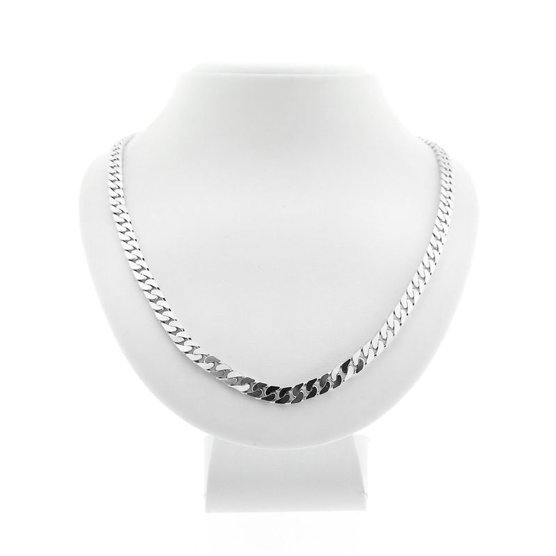 Image 8 of Silver flat gourmet link chain | 50 cm