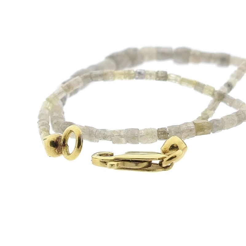 Image 7 of Uncut diamond bead necklace with gold clasp