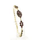 Afbeelding 1 van Vintage gouden armband met granaat | 18,5 cm