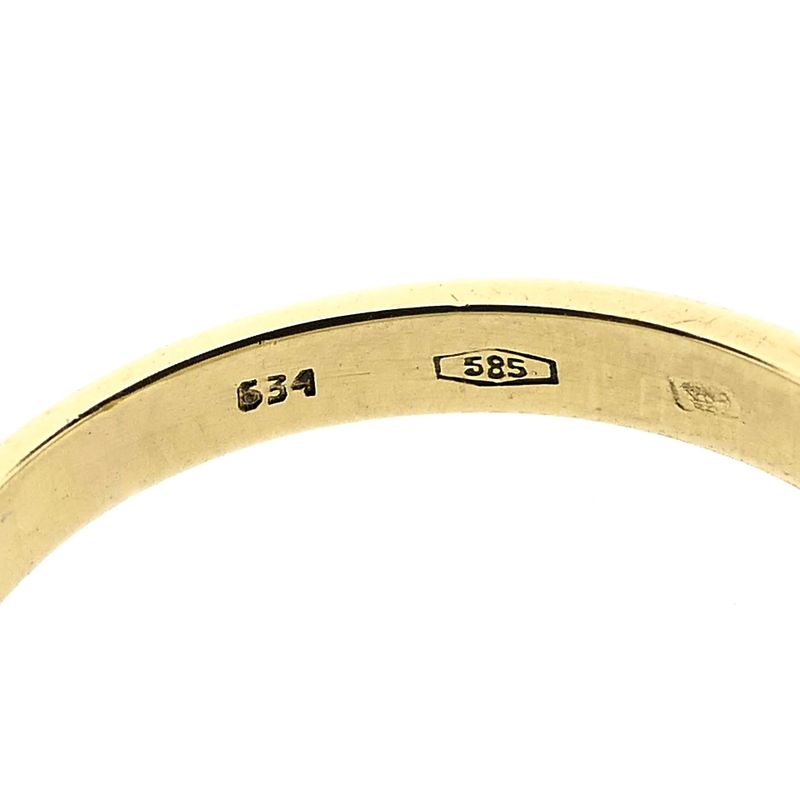 Image 6 of Gold Ring with White Sapphires; 14K; Size 17.5