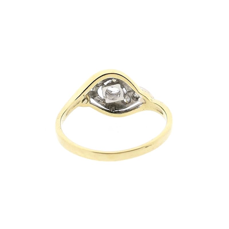 Image 6 of Bicolor Gold Ring with 0.18 ct Diamond; 14K; Size 17.75