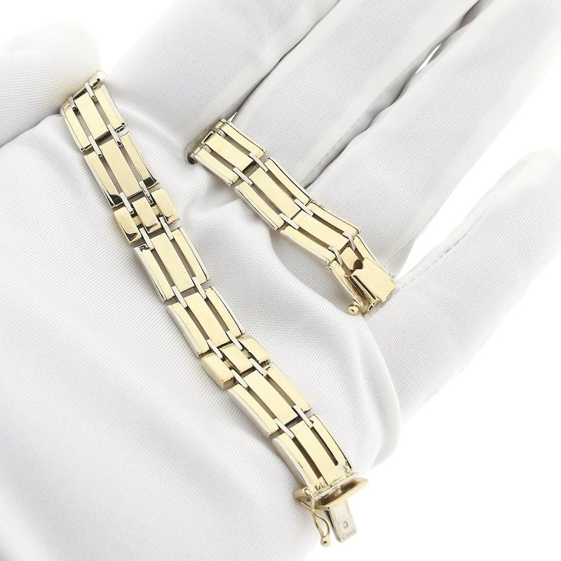 Image 10 of Bicolor gold fantasy link bracelet.