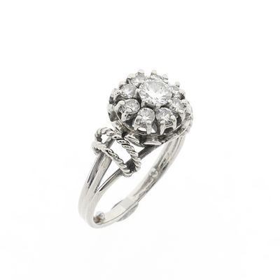 Image 1 of White gold ring set with diamonds