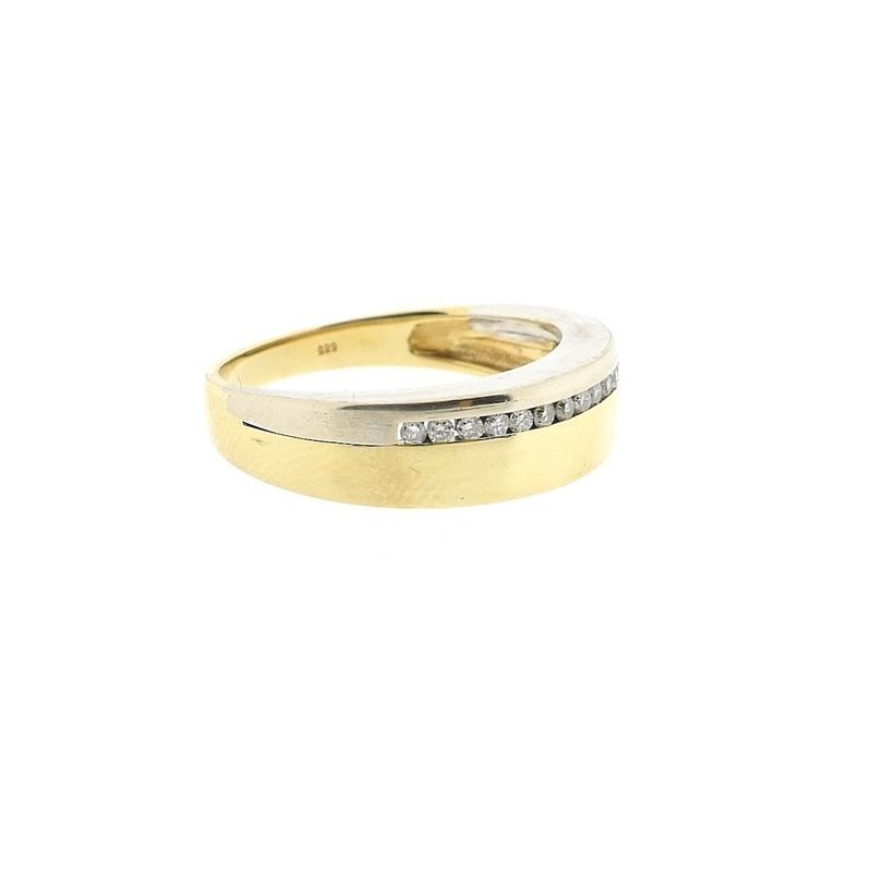 Image 4 of Two-tone gold ring with diamonds; 0.13 ct.
