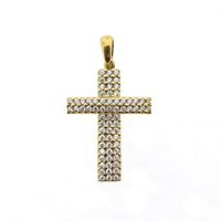 Gold pendant of a cross with zirconia