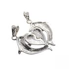 Image 3 of Silver friends pendant; Dolphins