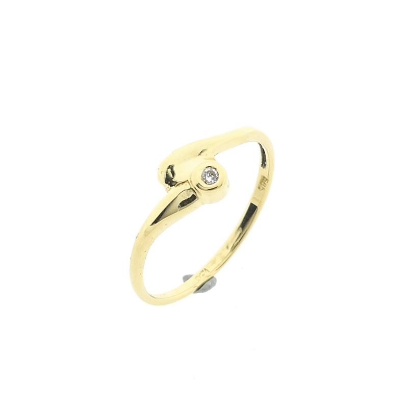 Image 1 of Gold ring with diamond; 0.015 ct.