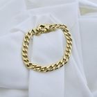 Image 6 of Gold gourmet link bracelet with sapphire | 19.5 cm