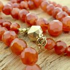 Image 3 of Carnelian bead necklace with gold clasp | 88 cm