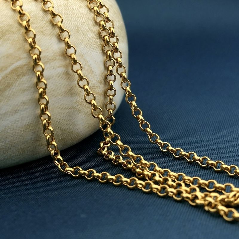 Image 2 of Gold anchor link necklace | 60 cm