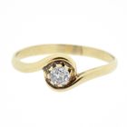 Image 5 of Golden subtle ring with diamond 0.13 ct.