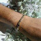 Image 10 of Two-tone gold figaro link bracelet