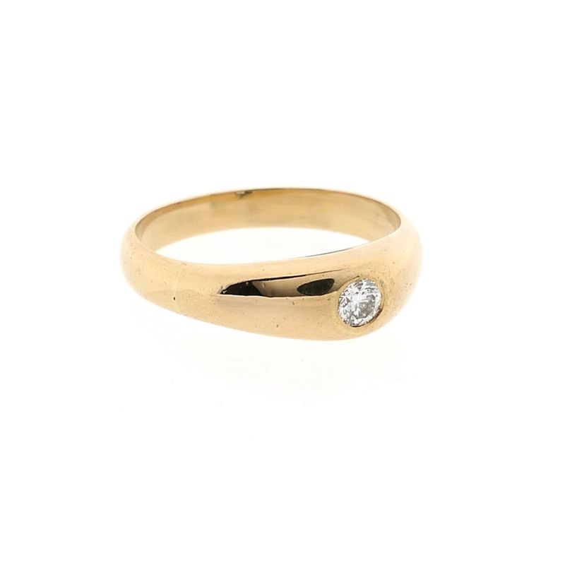 Afbeelding 4 van Gouden solitairring met diamant; 0,10 ct.