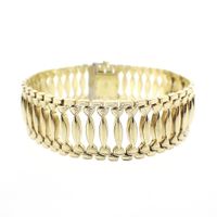 Vintage gold link bracelet; 19.5 cm