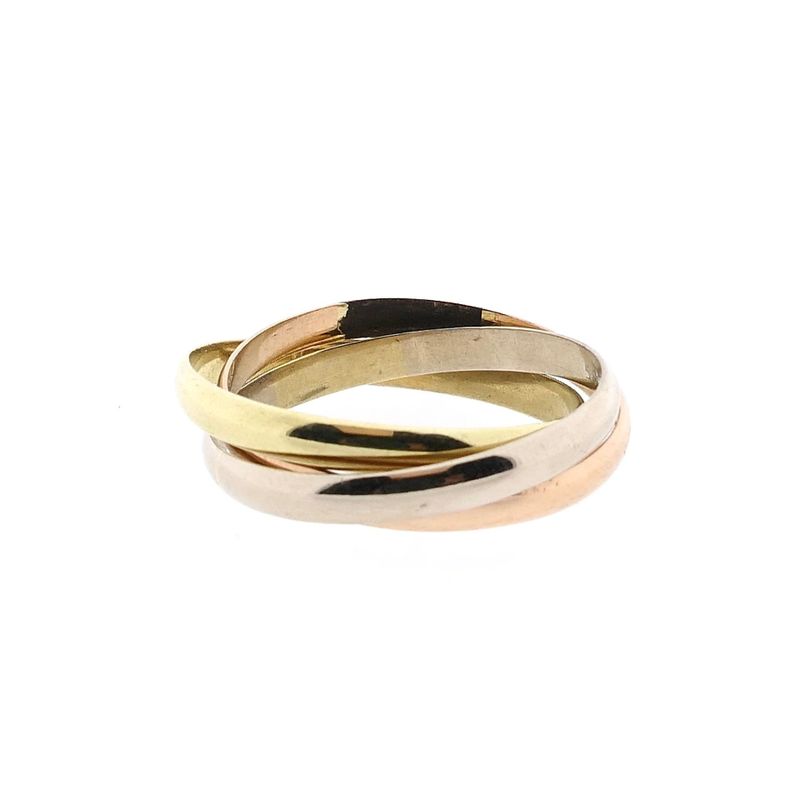 Image 3 of Tricolor Gold Ring; 14 Karat; Size 22.5