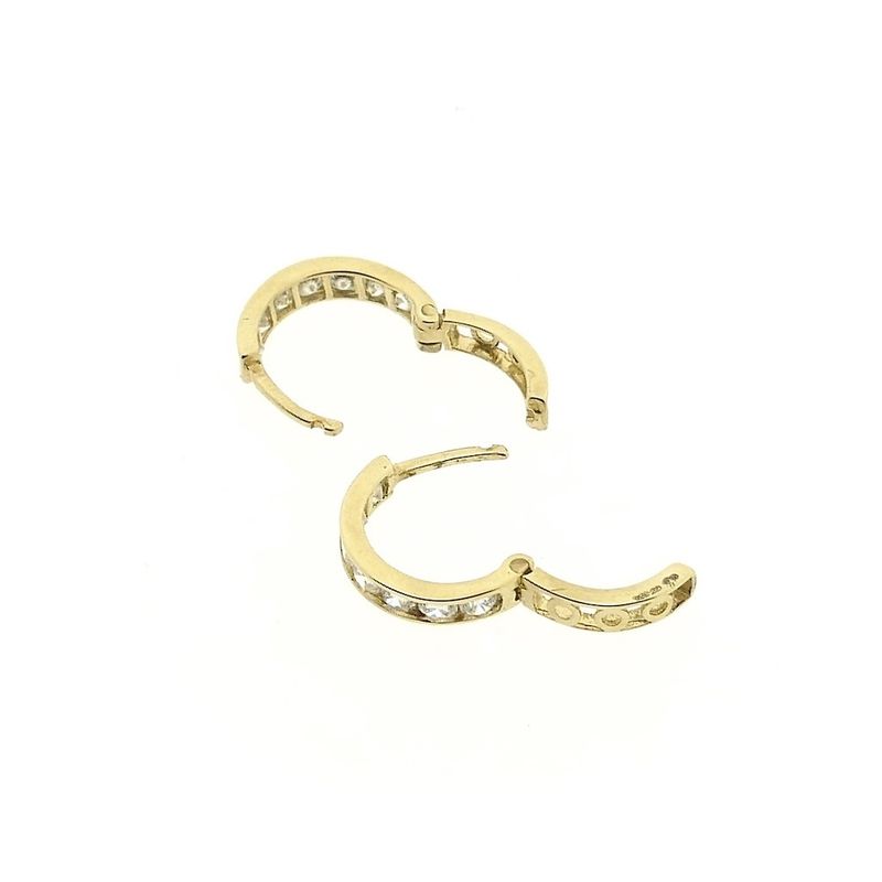 Image 5 of 9 crt. Flap hoop earrings with zirconia | Ø 11.1 mm
