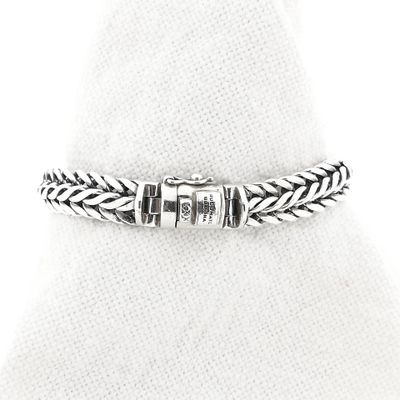 Afbeelding 1 van Zilveren Buddha to Buddha fantasieschakel armband; Barbara | 19,5 cm
