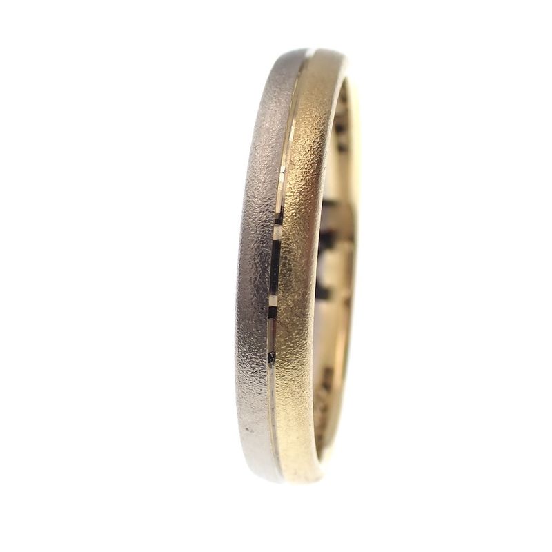 Image 6 of Matted bicolor gold ring