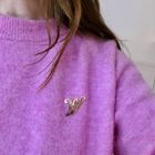 Image 6 of Gold letter brooch; letter W