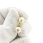 Image 7 of Gold stud earrings with pearl and diamond 0.05 ct.