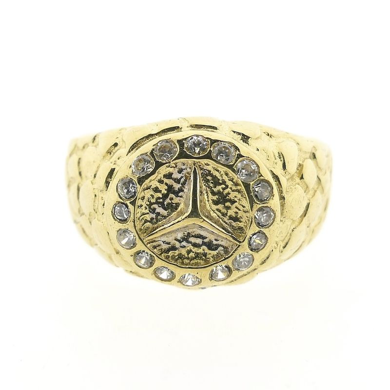 Image 3 of Gold ring with Mercedes logo