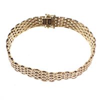 Gold wide link bracelet | 19 cm