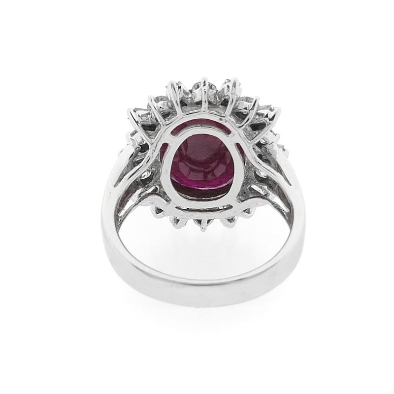 Image 4 of White gold solitaire ring with ruby ​​and diamond; 1.45 ct.
