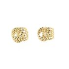 Image 7 of Gold twisted stud earrings as a button