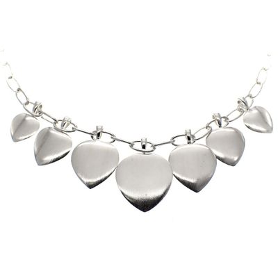 Image 2 of Silver anchor link necklace with hearts; ESPRIT