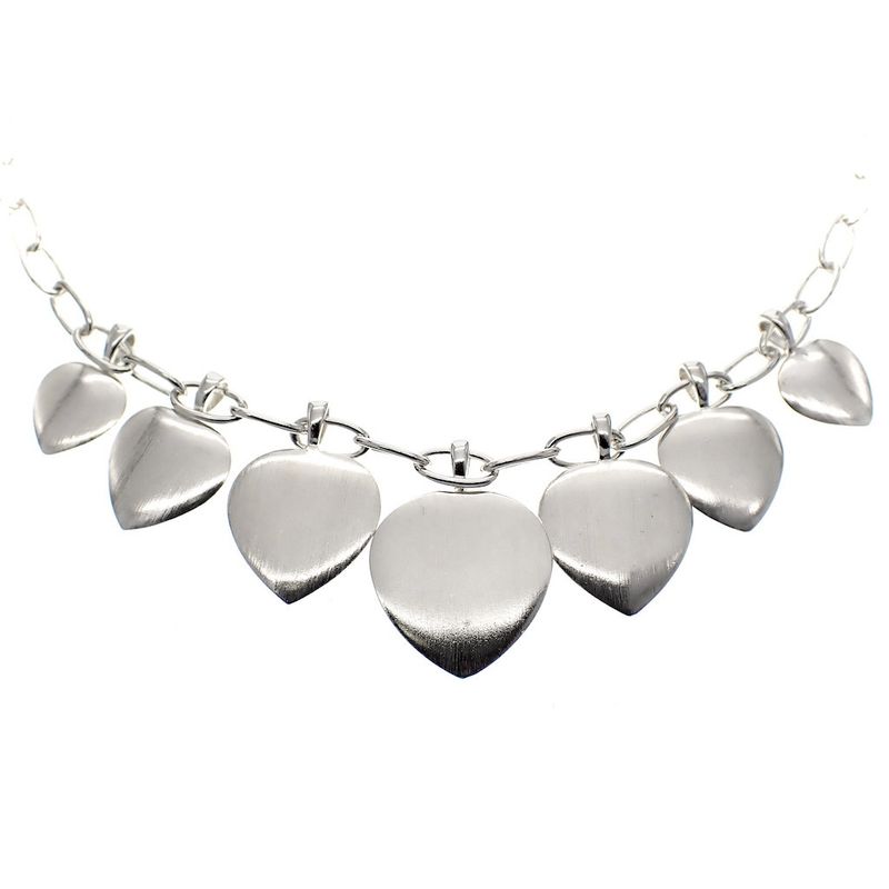 Image 2 of Silver anchor link necklace with hearts; ESPRIT